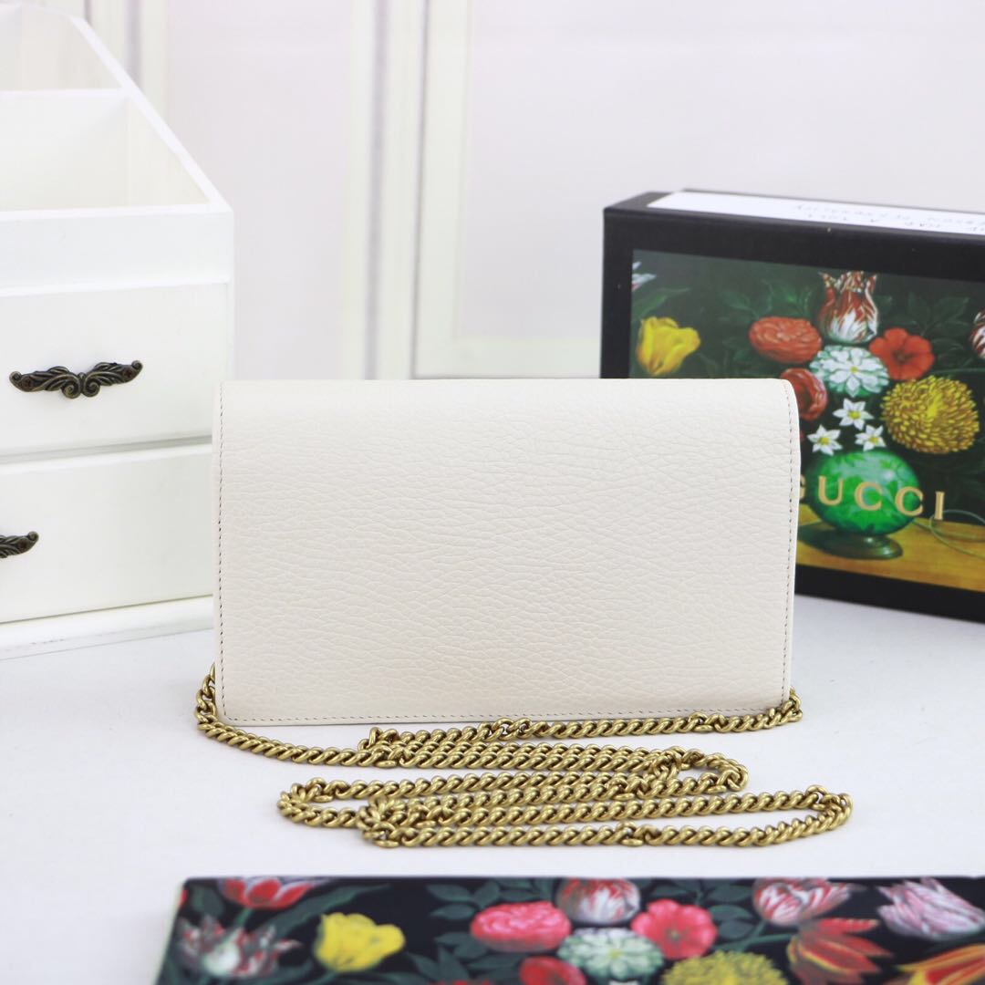 Gvc*1 gg embellished crossbody bag white and pink 524293 18 x 10.5 x 4.5 cm