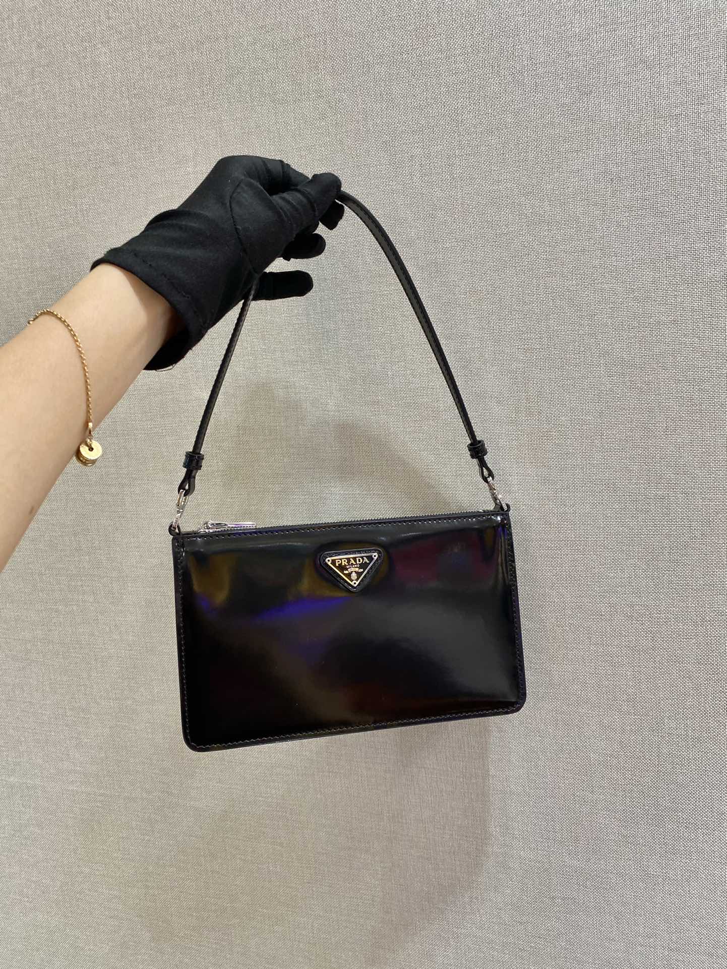 Pra*a mini saffiano leather bag black 1bc155 20 x 12 x 5.5 cm