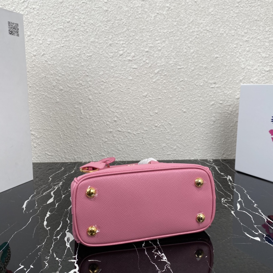 Pra*a micro galleria saffiano leather bag pink 1ba906 20 x 15 x 9.5 cm
