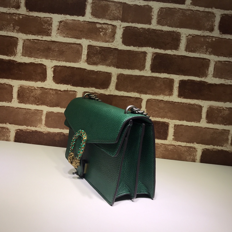 Gvc*1 small dionysus shoulder bag leather green 400249 28 x 18 x 9 cm