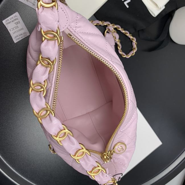 Ch**el hobo bag pink as2480 15 x 12.5 x 18 cm