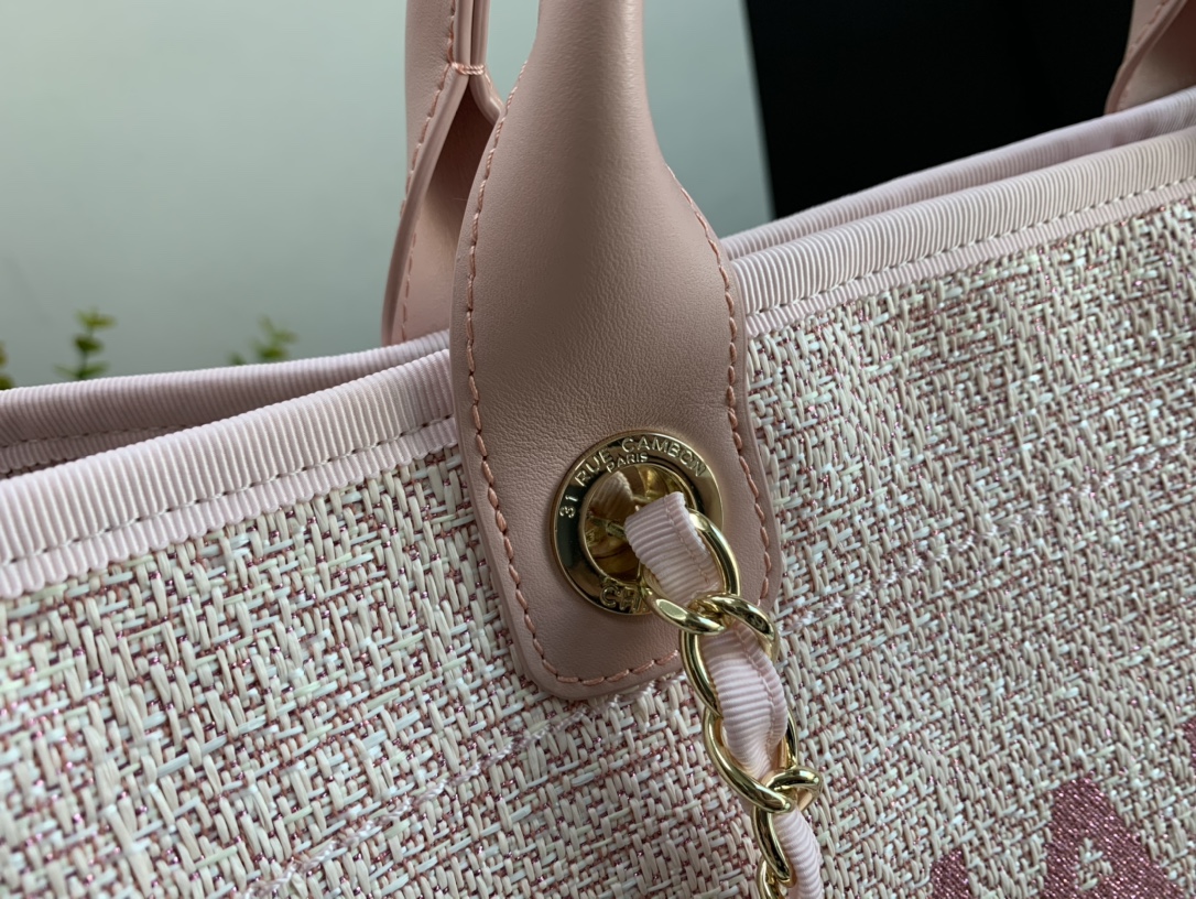 Ch**el deauville tote bag pink 38 cm