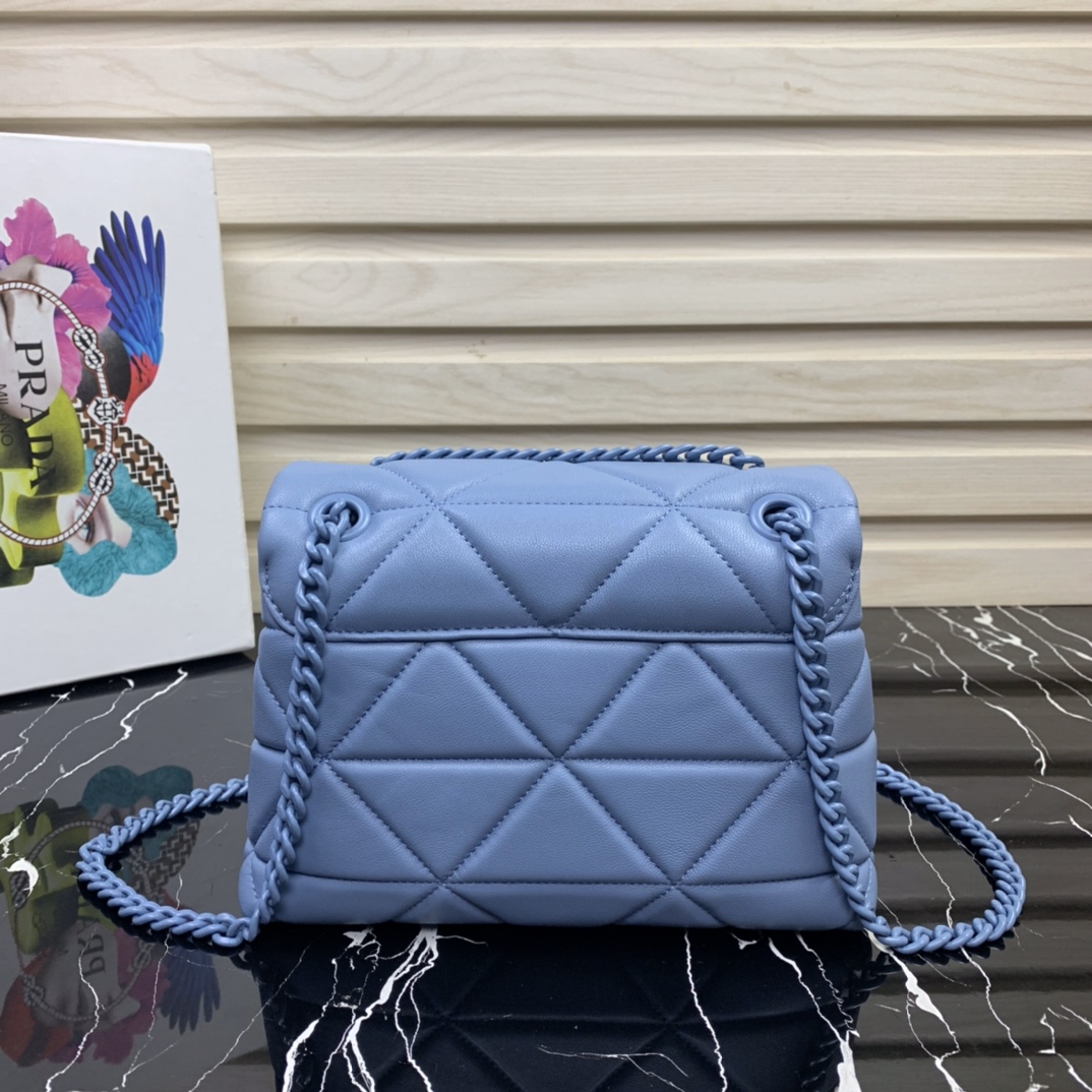 Pra*a small spectrum nappa leather bag astral blue 1bd233 23 x 17 x 8 cm