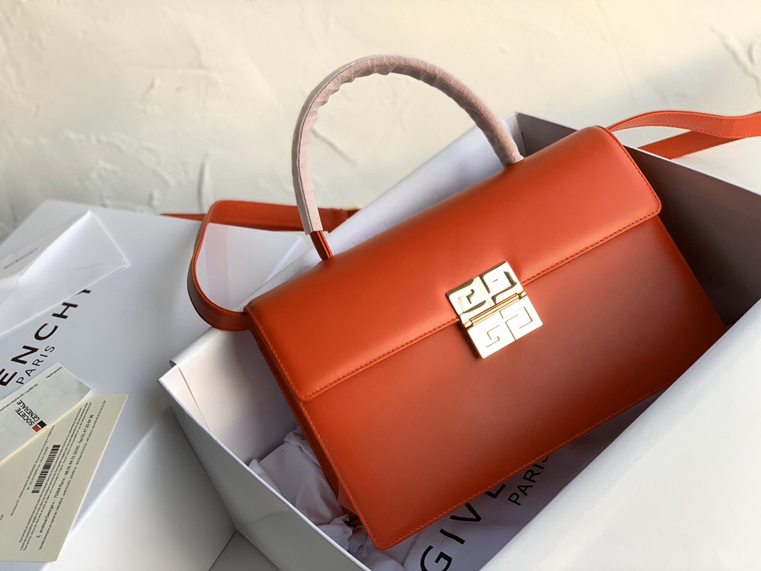 G1uenchy maroquinerie leather bag orange 29 x 19 x 10 cm