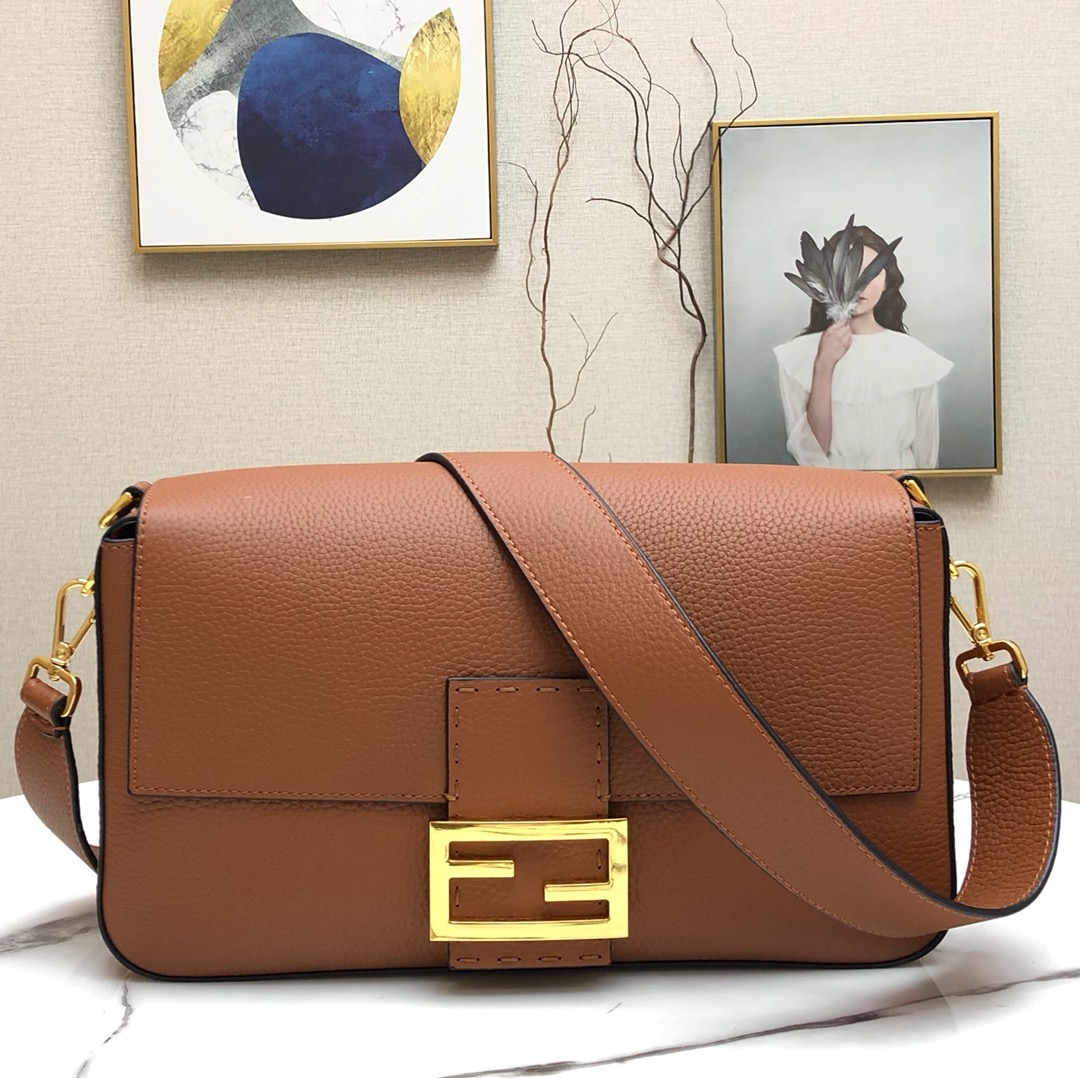 F**di large 1997 baguette leather brown 33 x 18 x 5.5 cm