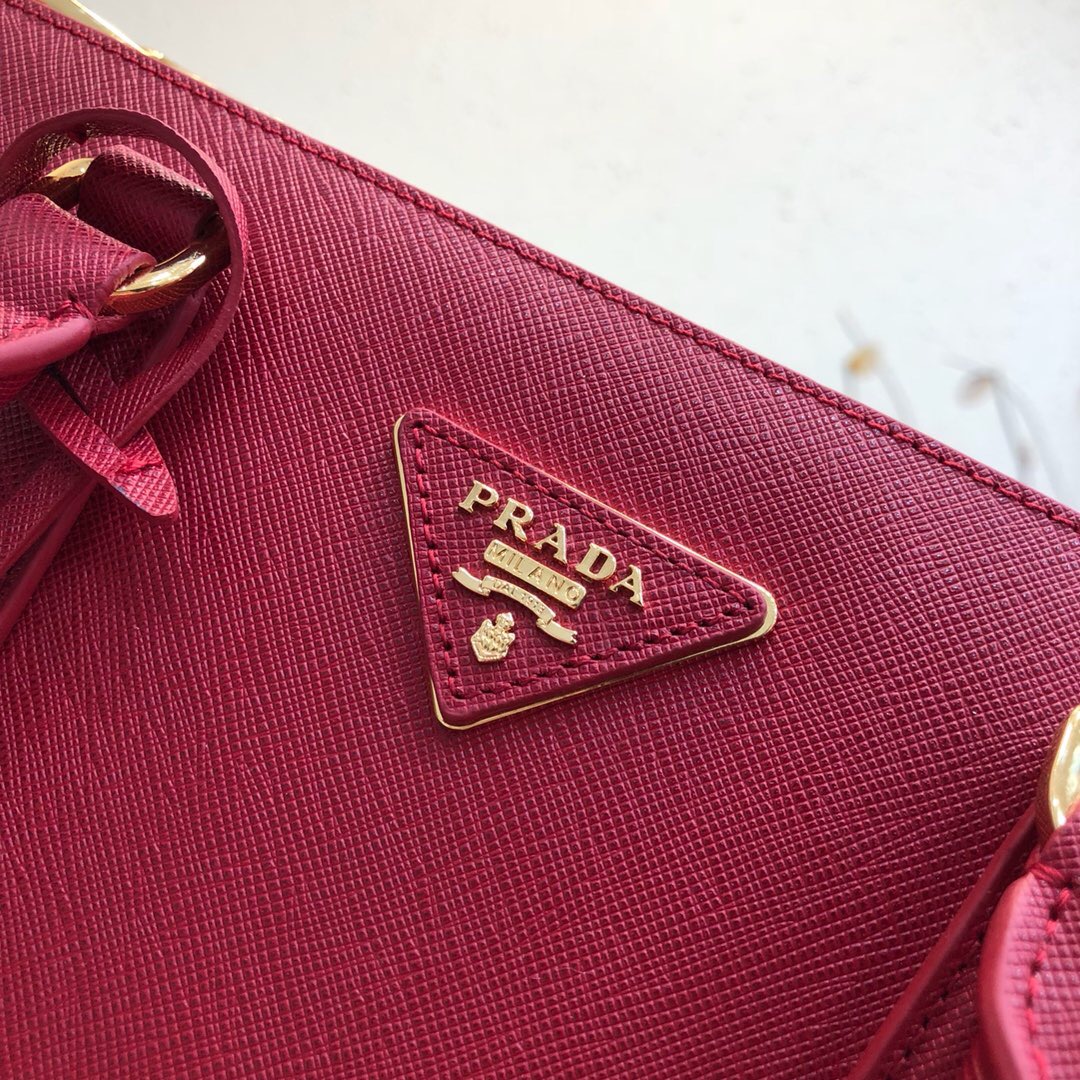 Pra*a large galleria saffiano leather bag fiery red 1ba274 32 × 24 × 14 cm