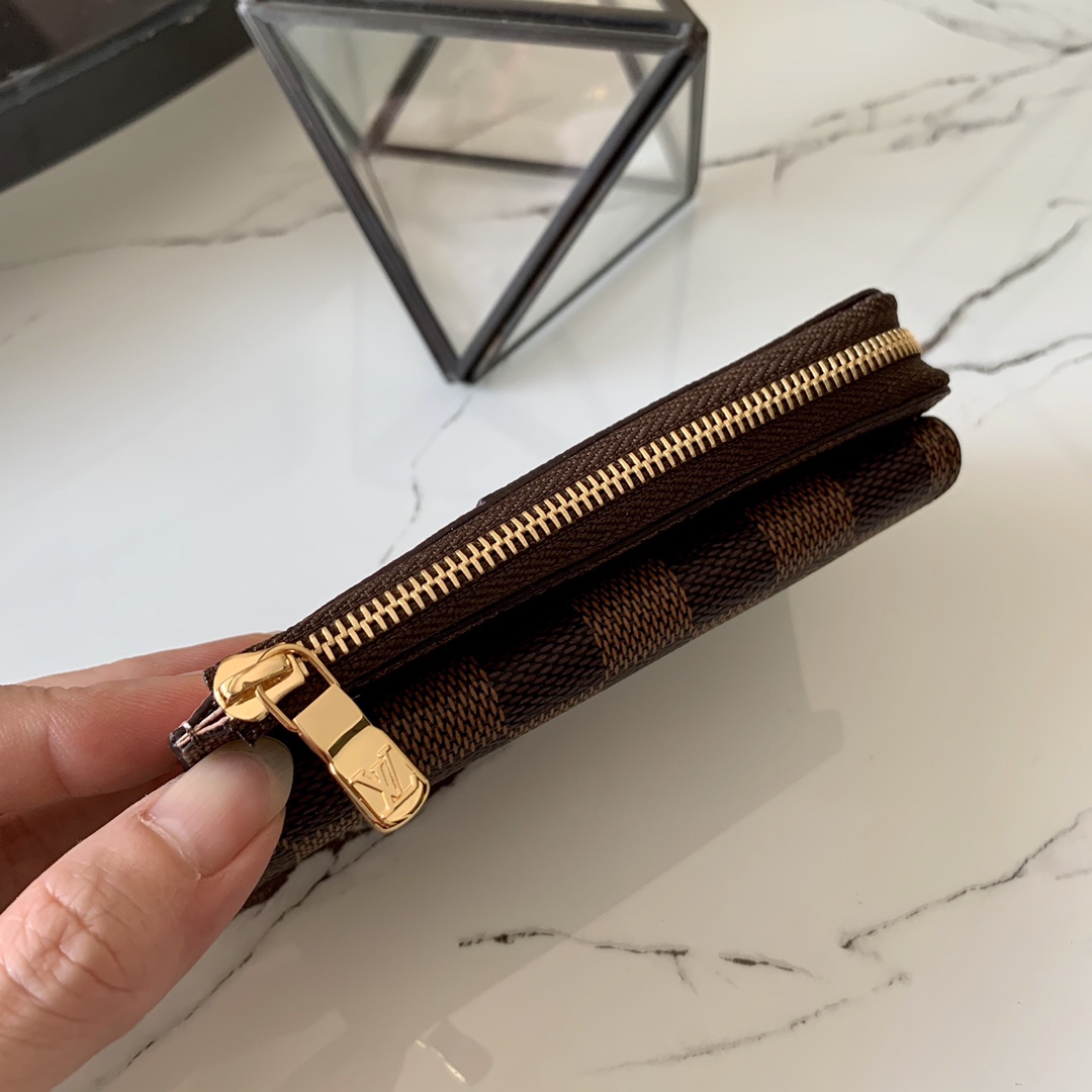 l0vis Vvtt0n card holder recto verso damier ebene canvas rose ballerine n60405 13 cm