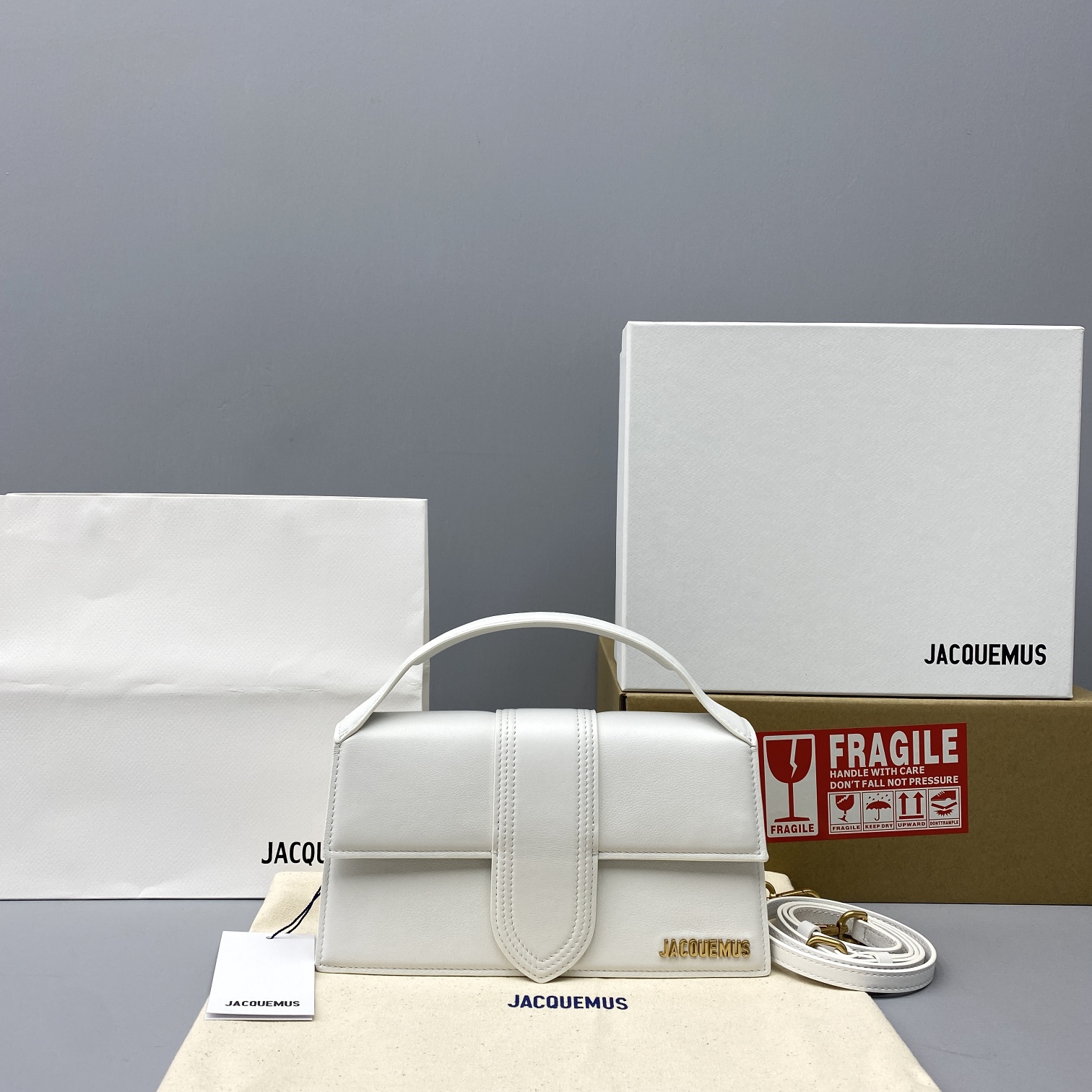 Ja*qvemvs le grand bambino leather white 213ba07 24 x 13 x 7 cm