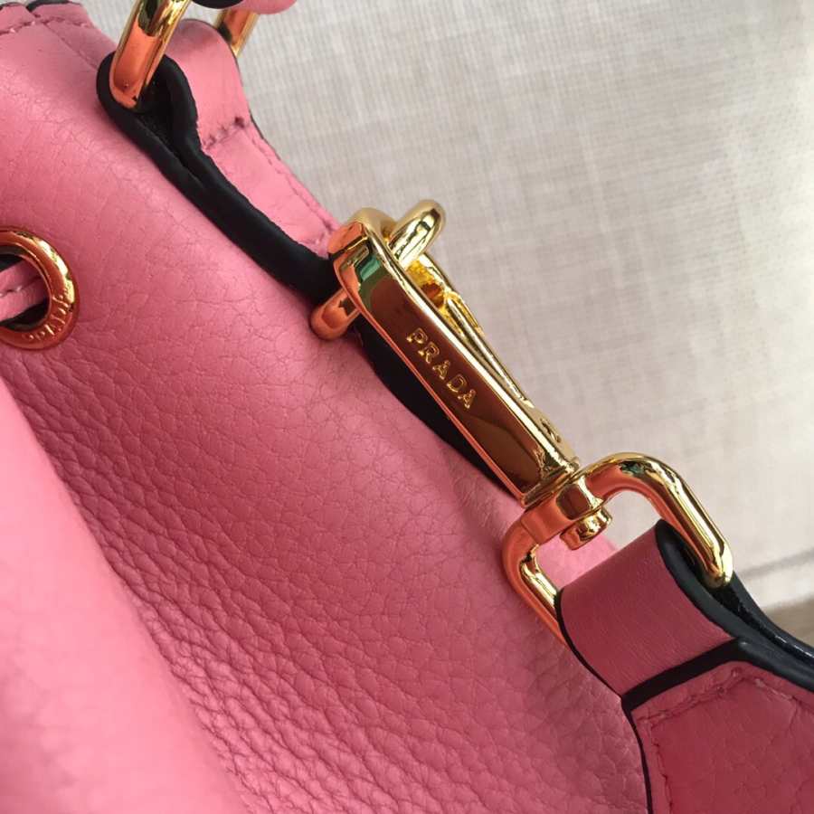 Pra*a bucket leather pink 1ba018 18 x 23 x 13 cm
