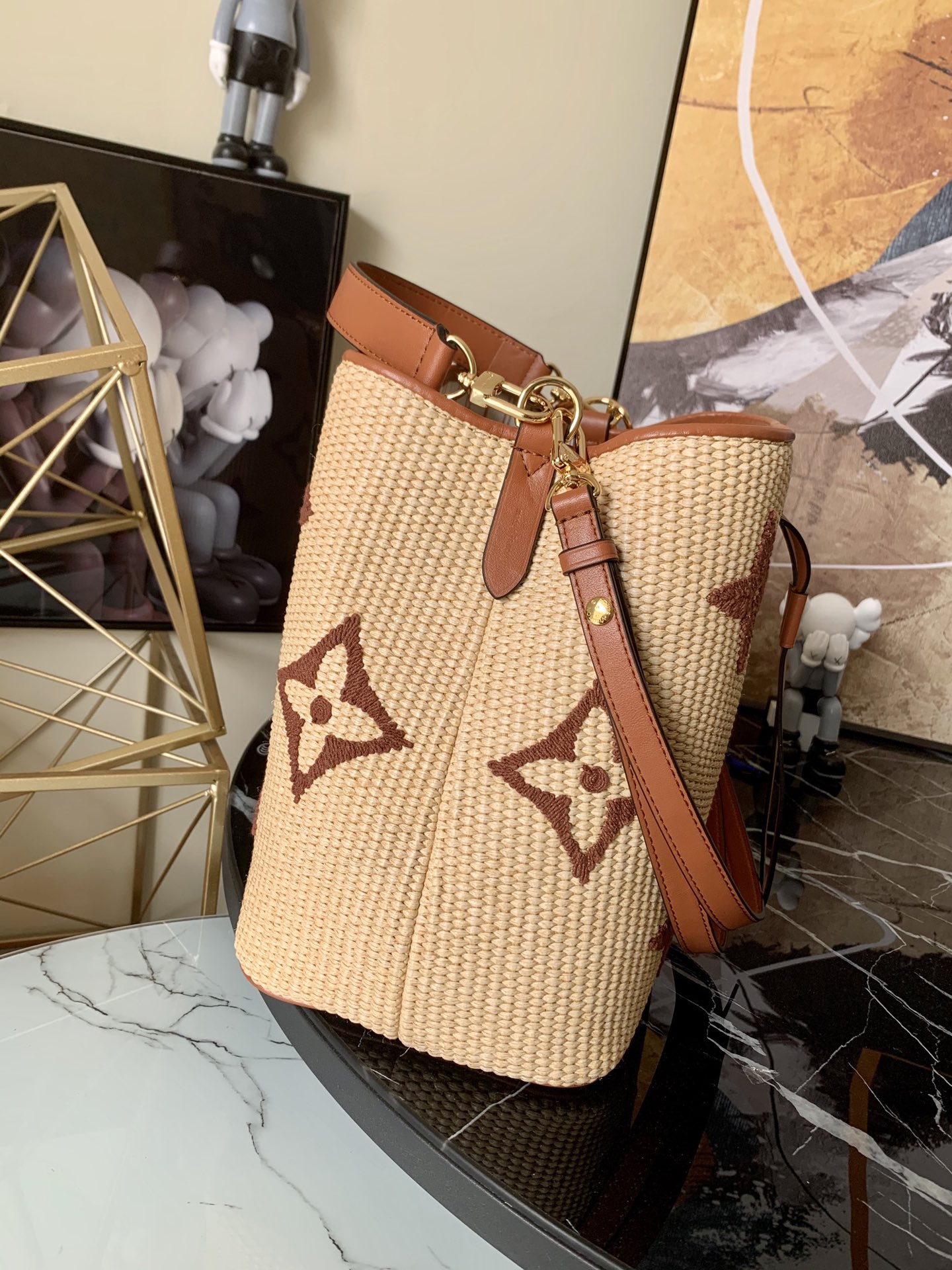l0vis Vvtt0n nÉonoÉ mm monogram raffia tan m57704 26cm