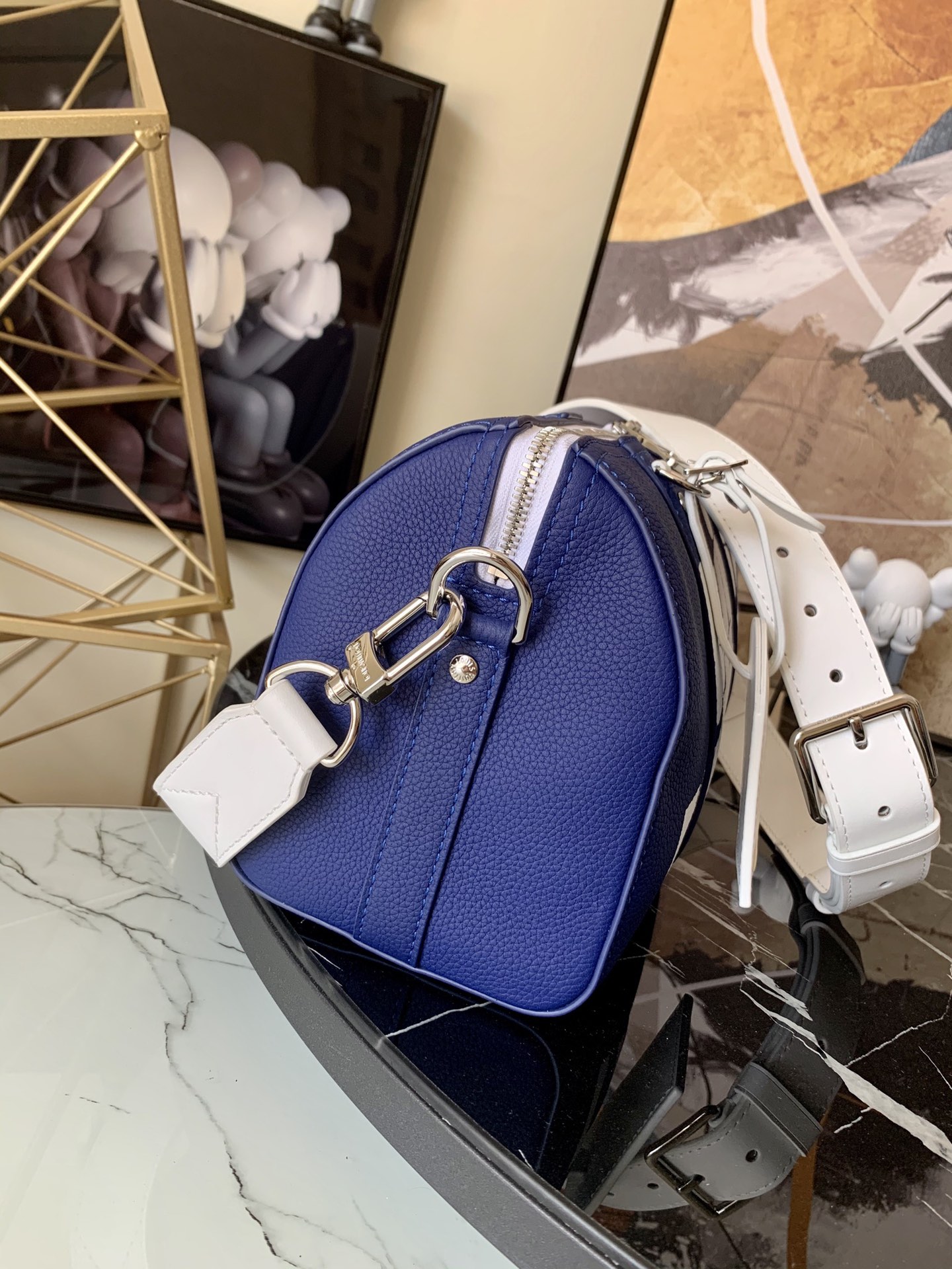 l0vis Vvtt0n city keepall graphic leather blue m58747 27 x 17 x 13 cm