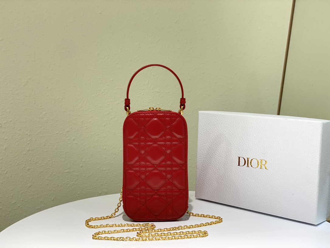 D10r lady D10r phone holder cannage lambskin red s0872 18 cm