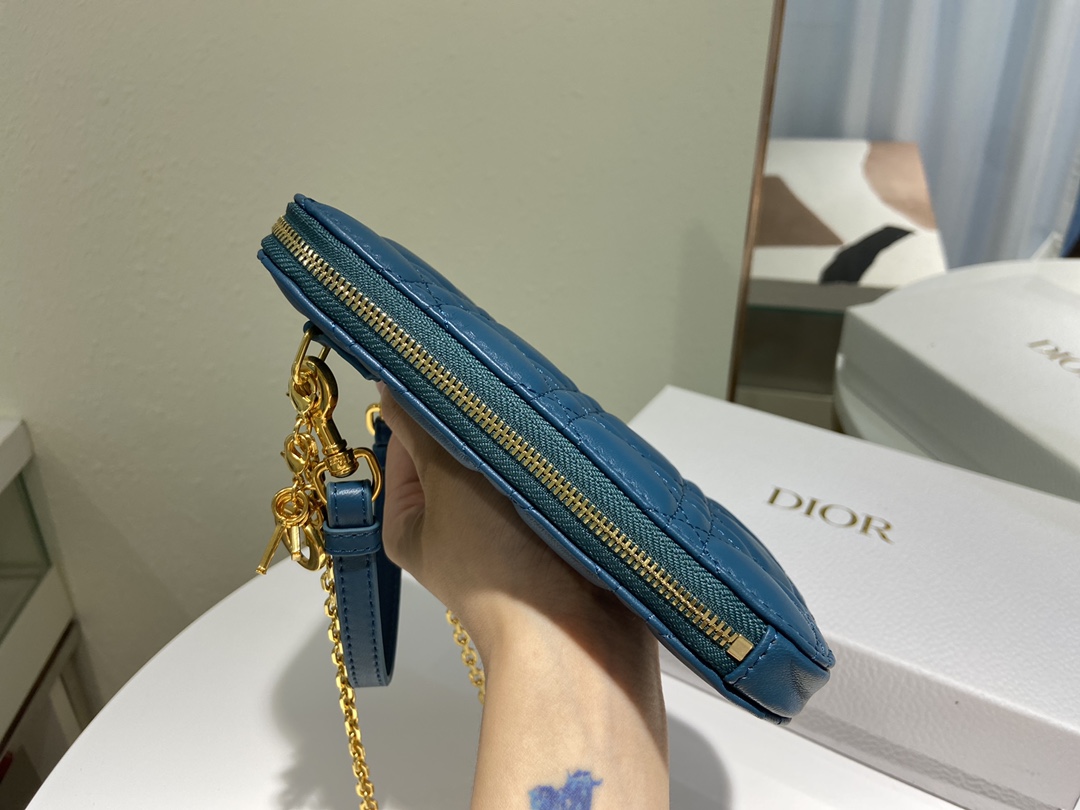 D10r lady D10r phone holder cannage lambskin blue s0872 18 cm