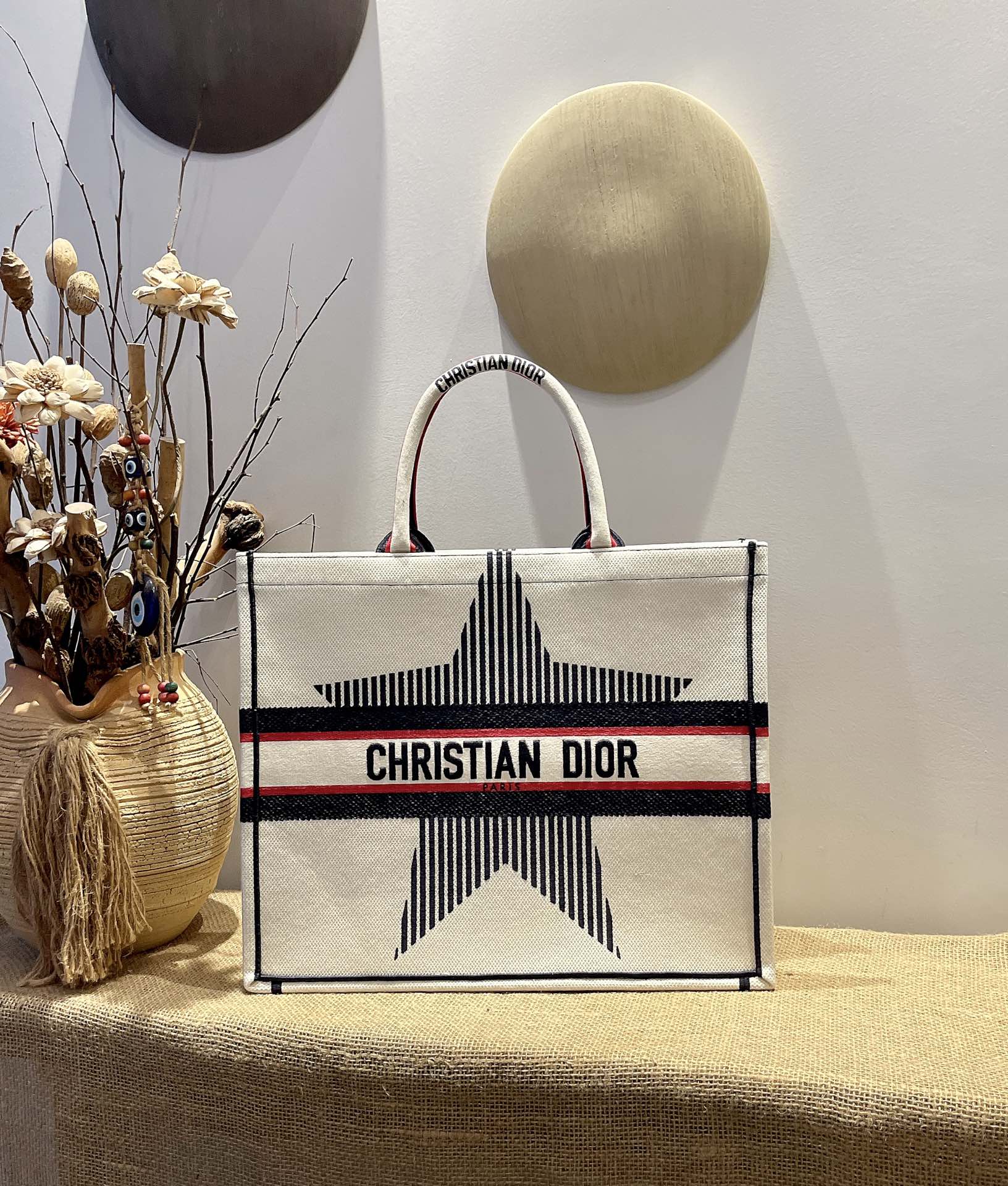 D10r D10ralps book tote white three-tone embroidery m1286 41.5 cm