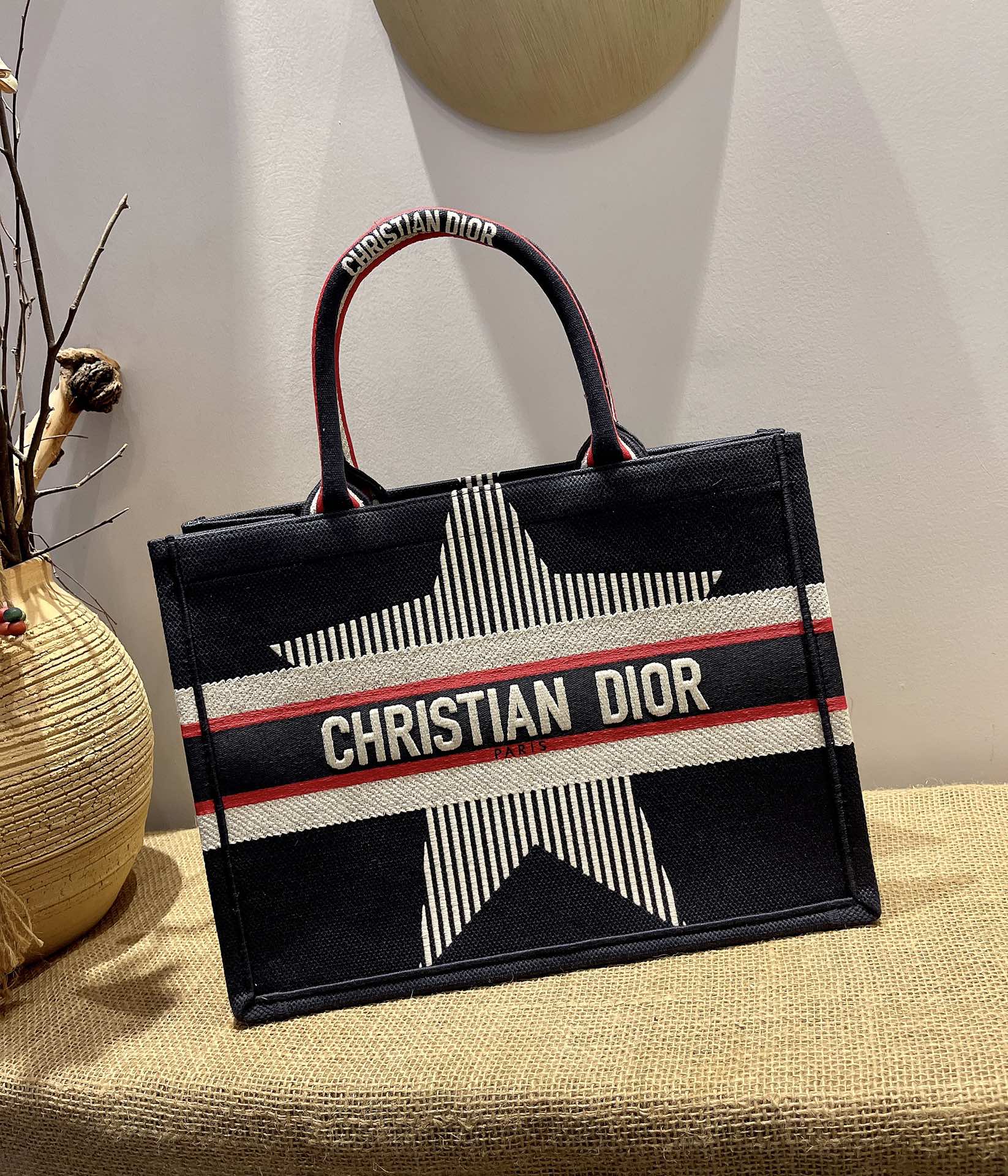 D10r small D10ralps book tote black three-tone embroidery m1296 36 cm