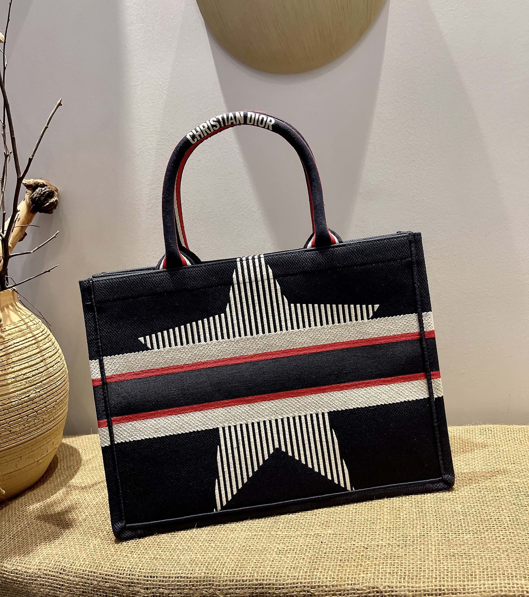 D10r small D10ralps book tote black three-tone embroidery m1296 36 cm