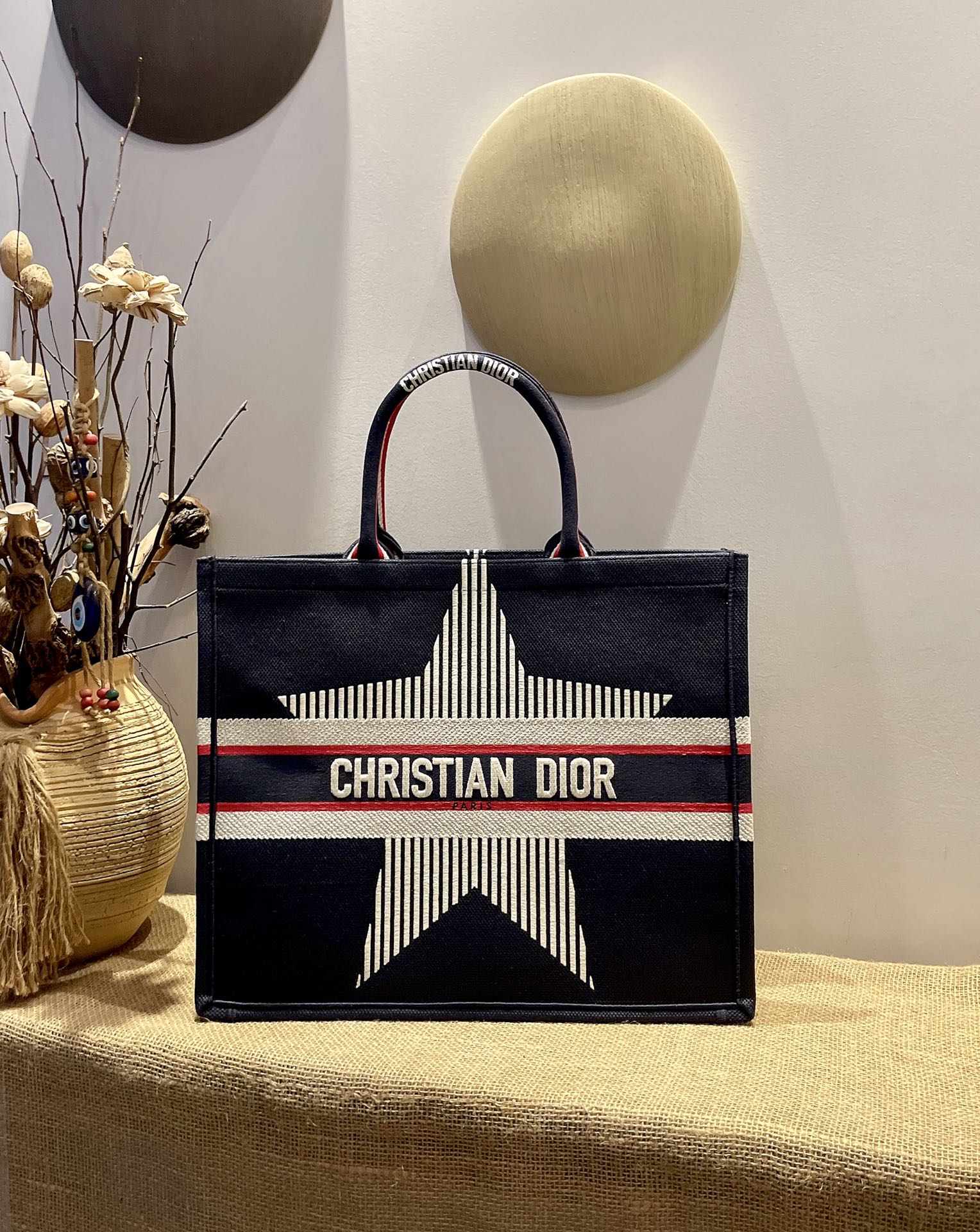 D10r D10ralps book tote black three-tone embroidery m1286 41.5 cm