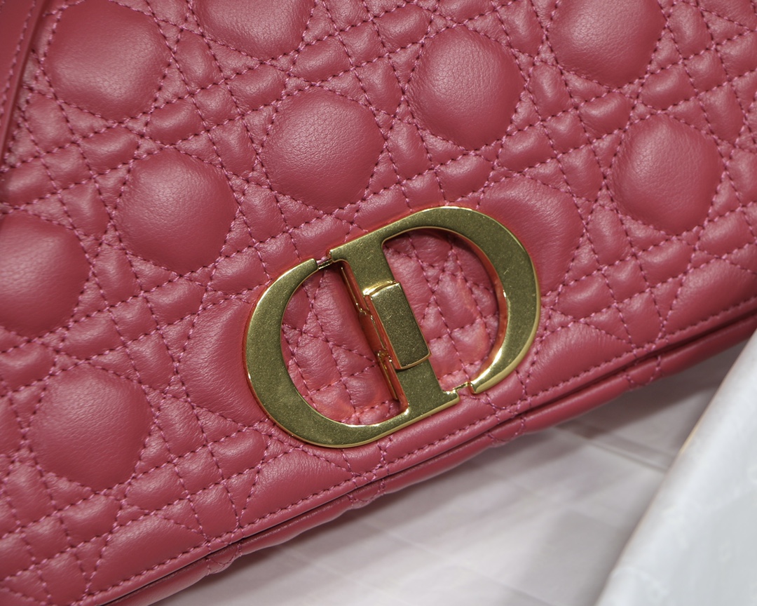 d10r medium caro bag S*pple cannage calfskin pink m9242 25.5 x 15.5 x 8 cm