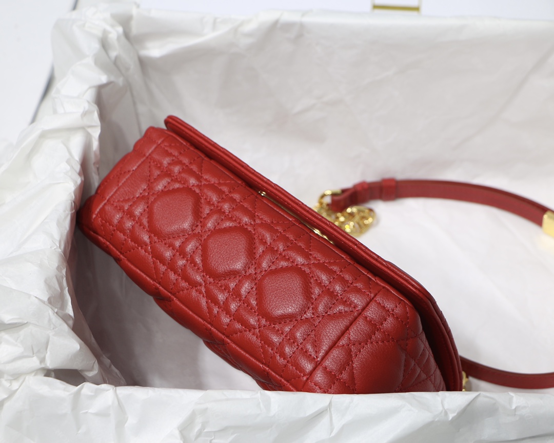 d10r small caro bag S*pple cannage calfskin red m9241 20 x 12 x 7 cm