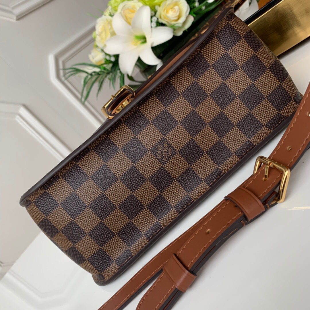 l0vis Vvtt0n beaumarchais 2way crossbody bag damier ebene canvas rose pink/beige n40148 25 x 18.5 x 9.5 cm