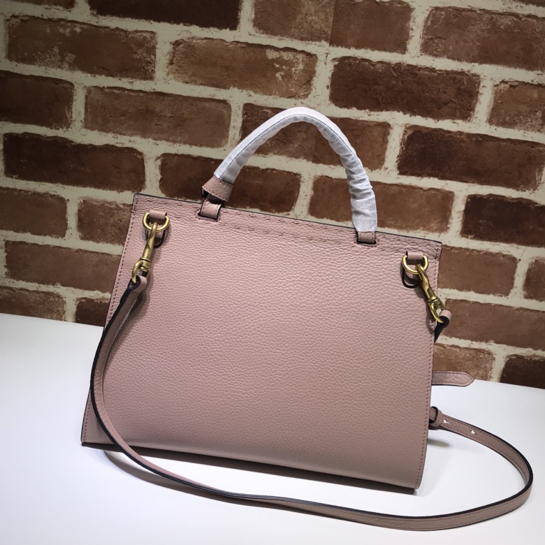 Gvc*1 gg marmont small top handle bag powder pink leather 421890 31 x 13 x 23 cm