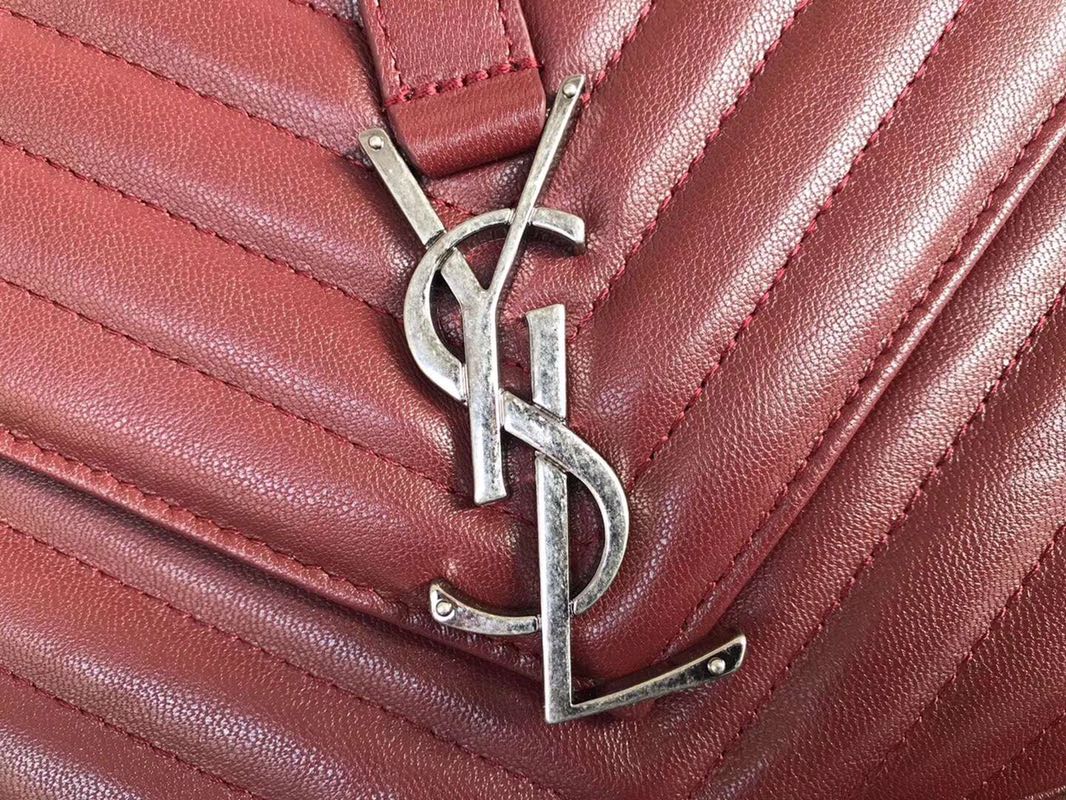Y51 large college tote leather silver metal burgundy 392738 32 x 21 x 8 cm