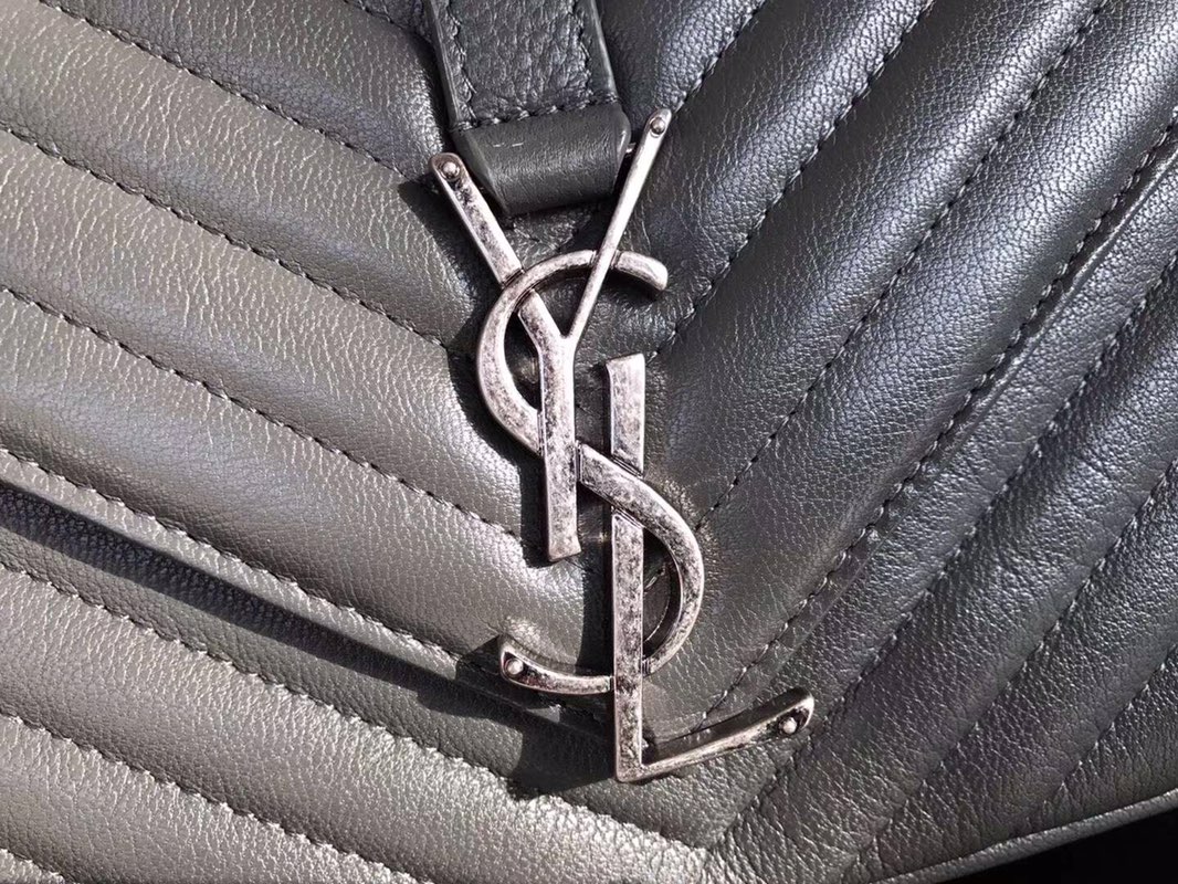 Y51 large college tote leather silver metal gray 392738 32 x 21 x 8 cm