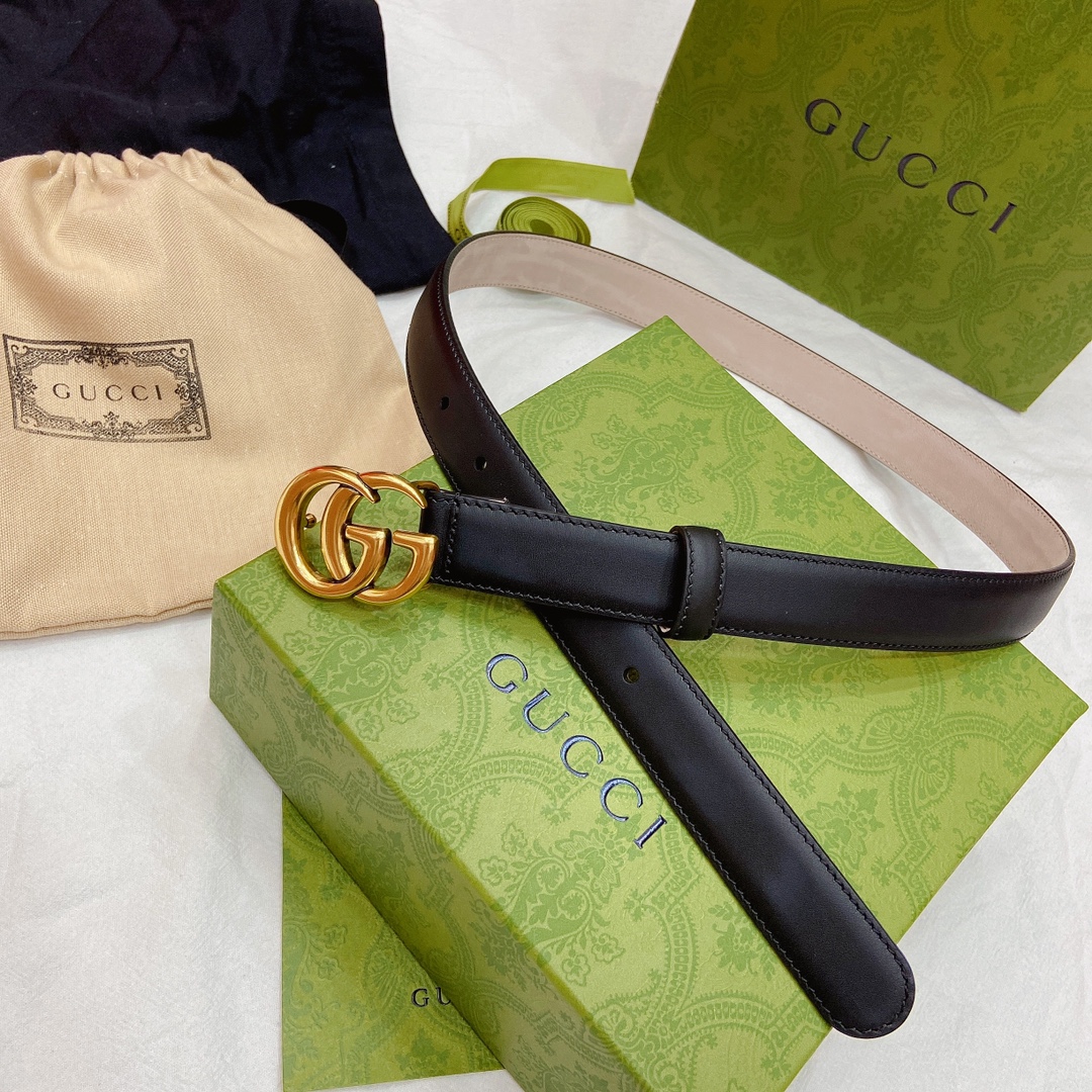 Gvc*1 leather belt with doulble buckle