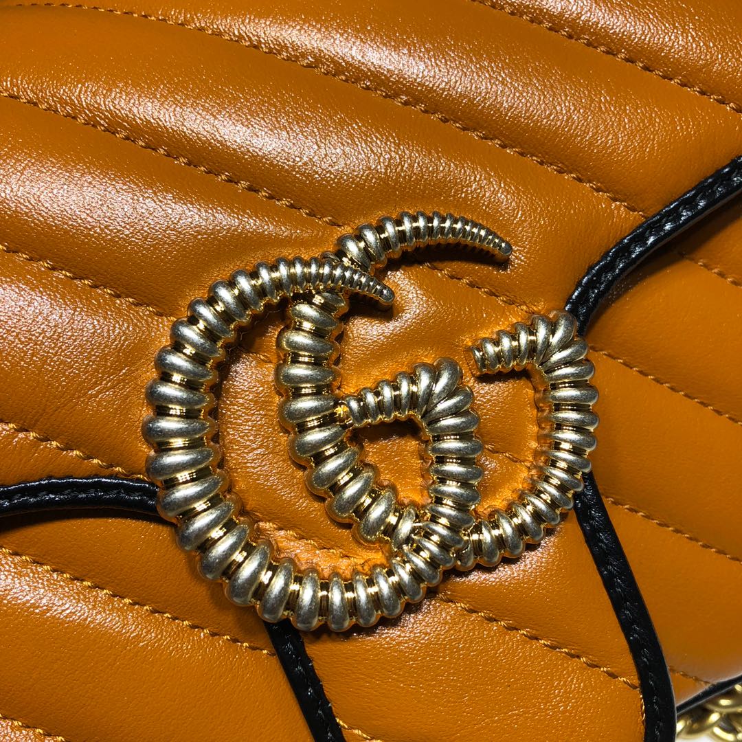 Gvc*1 gg marmont small shoulder bag brown/black ‎443497 26 x 15 x 7 cm