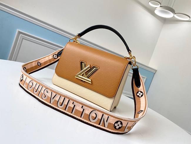 l0vis Vvtt0n twist mm handbag in cream m55851 23 x 17 x 9.5 cm