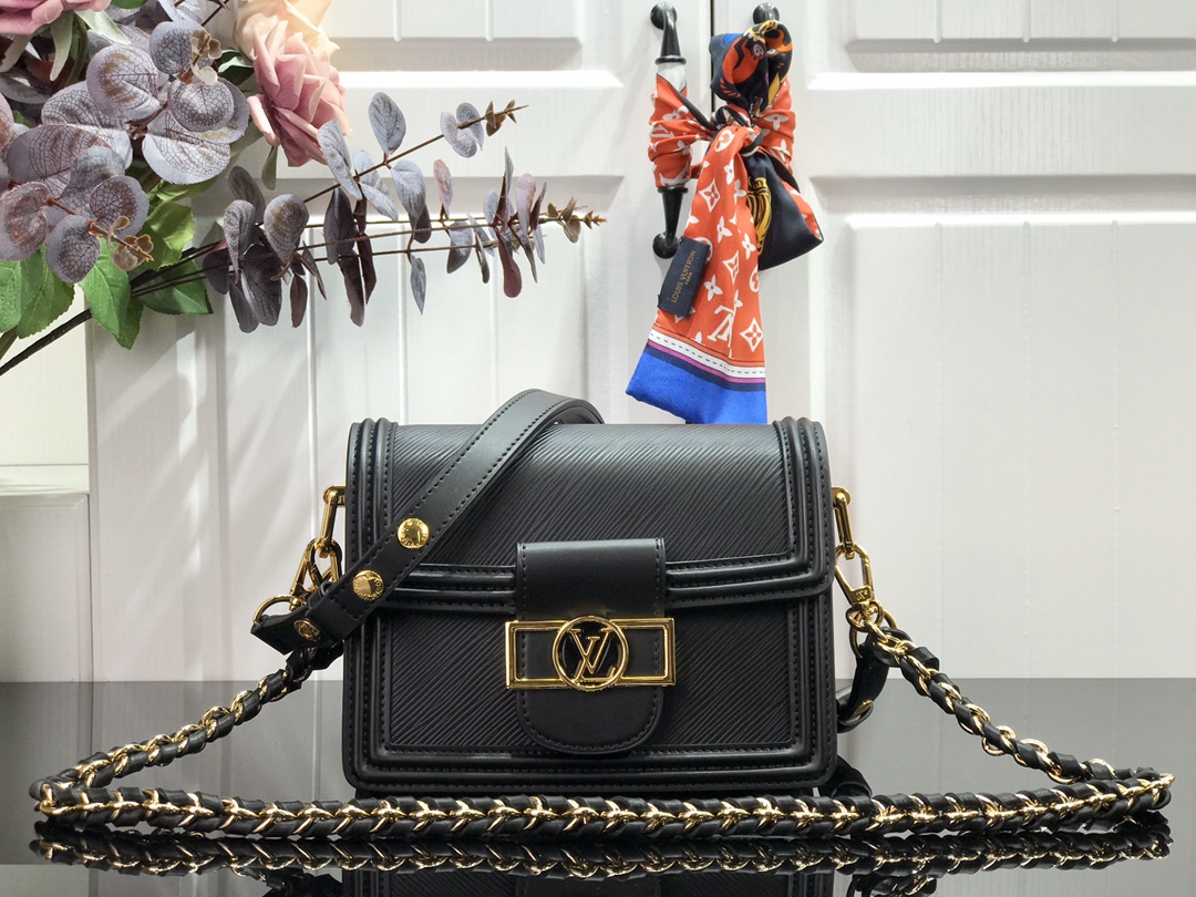 l0vis Vvtt0n mini dauphine epi leather black m55964 20 x 15 x 9 cm