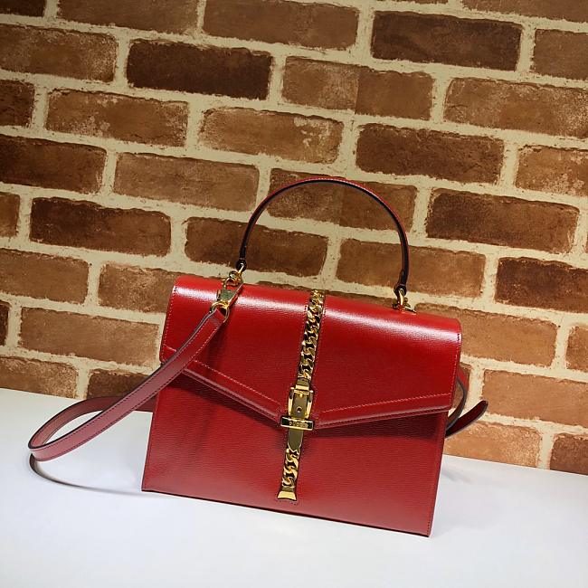 Gvc*1 sylvie 1969 small top handle bag red 602781 26 x 19 x 10.5 cm