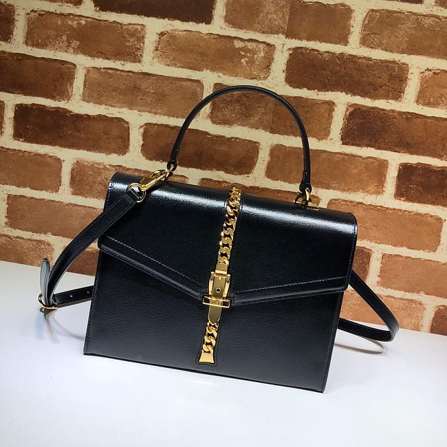 Gvc*1 sylvie 1969 small top handle bag black 602781 26 x 19 x 10.5 cm