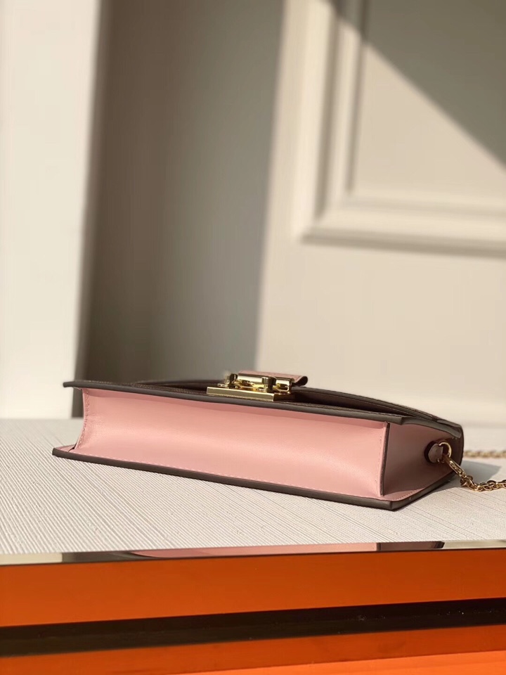 l0vis Vvtt0n croisette chain wallet damier ebene magnolia pink n60287 21 x 13.5 x 5 cm