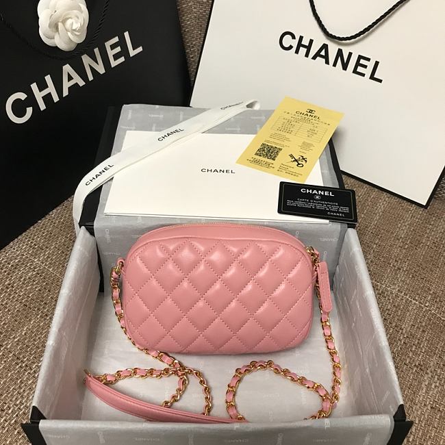 Ch**el cc timeless camera bag pink as1757 13 x 20 x 5 cm