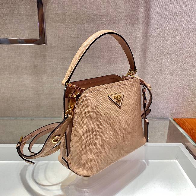 Pra*a matinée micro saffiano leather bag beige 1ba286 21 x 16.5 x 9.5 cm