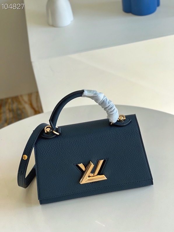 l0vis Vvtt0n twist one handle pm taurillon leather blue marine m58793 17 x 25 x 11 cm