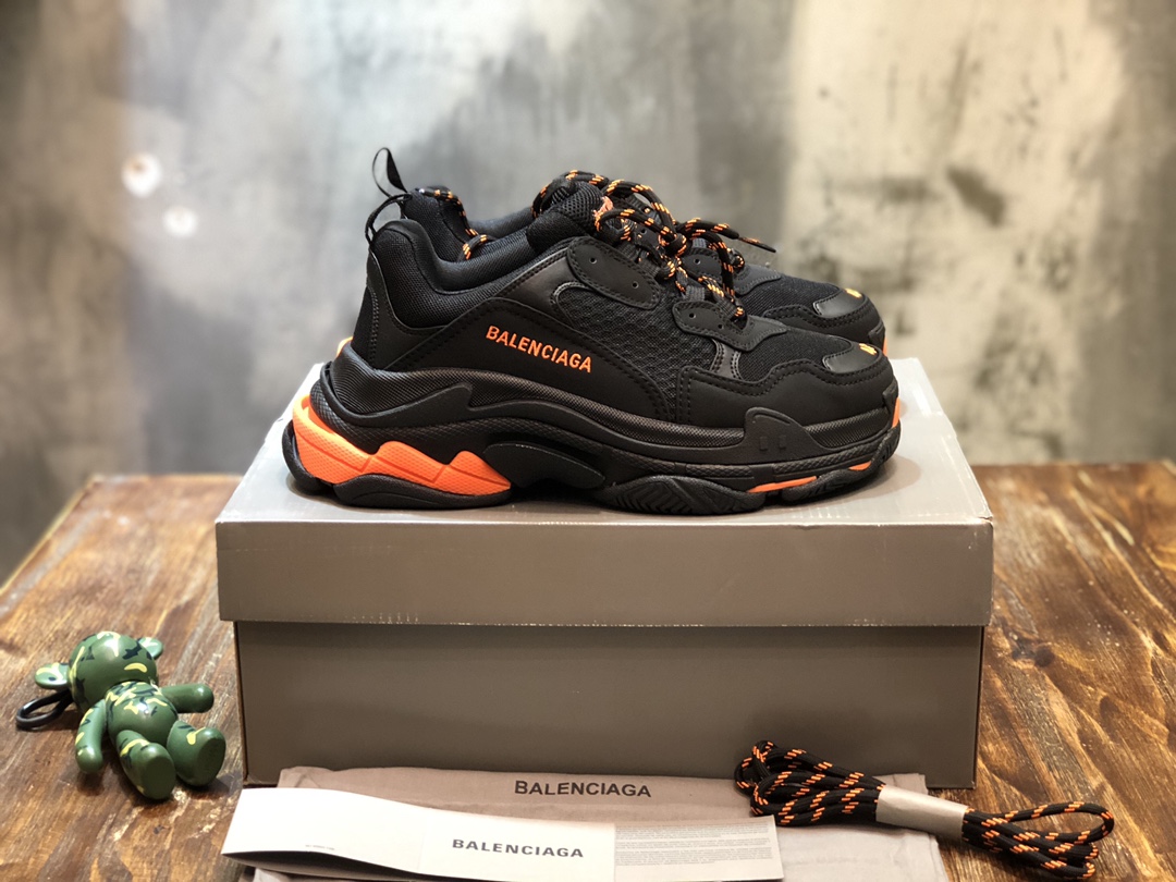 Ba1en*iaga triplpe s clear sole black/neon orange