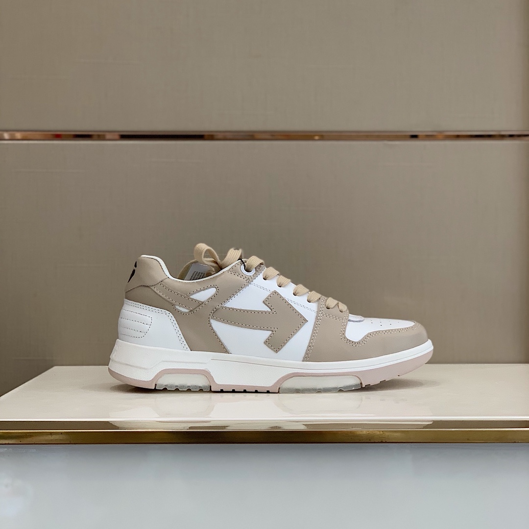 Off White Low Top Sneakers Beige/White