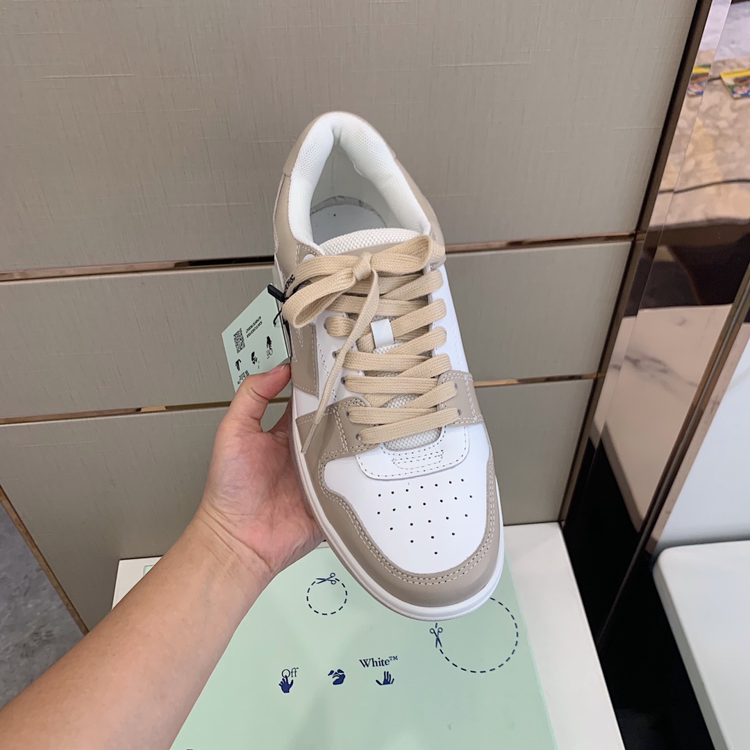 Off White Low Top Sneakers Beige/White