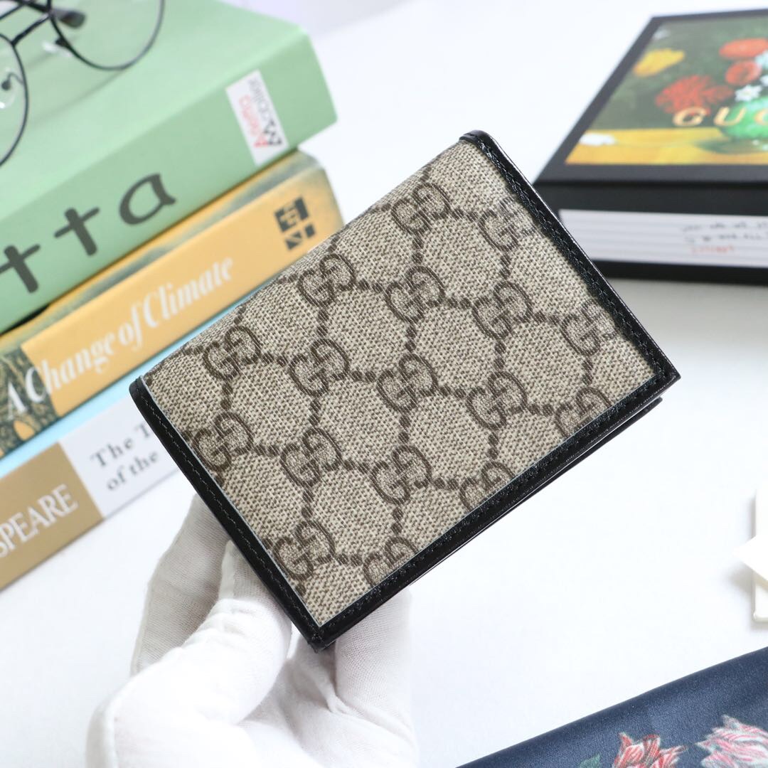 Gvc*1 horsebit 1955 card case wallet canvas black ‎621887 11 x 8.5 x 3 cm