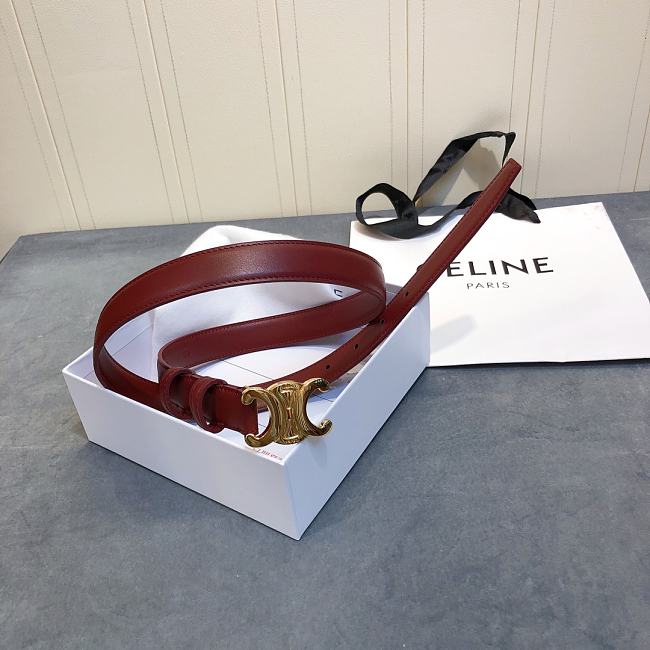 Ce1i*e cowhide leather belt bordeaux size 2.5 cm