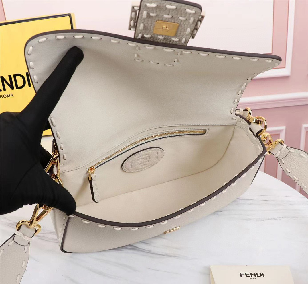 F**di new heavy metal staff white bag  28cm