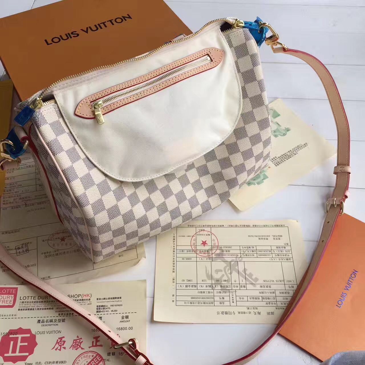 lv pillow bag n41367 white 30cm