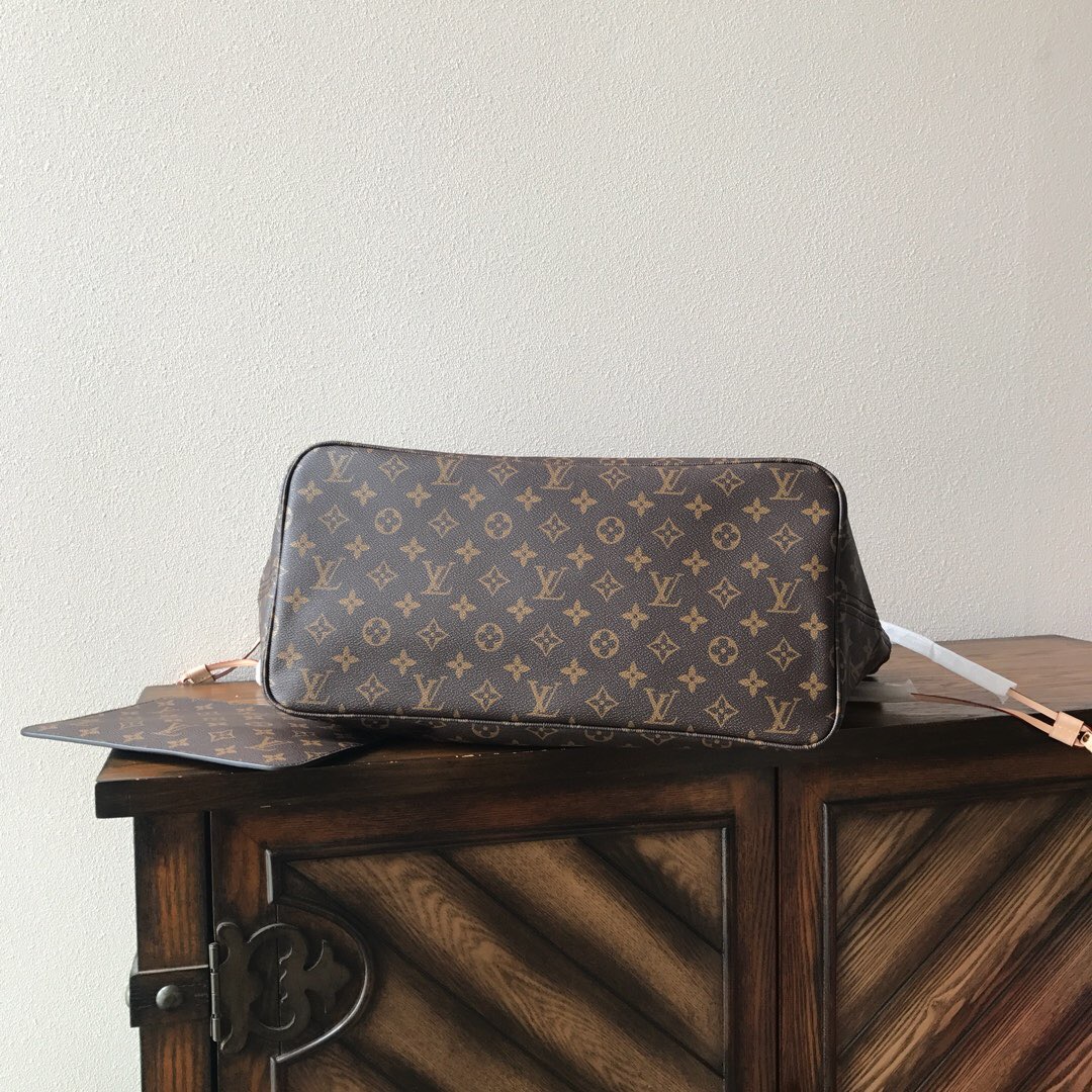 LV Neverfull Mommy shopping GM bag black check powder 40CM