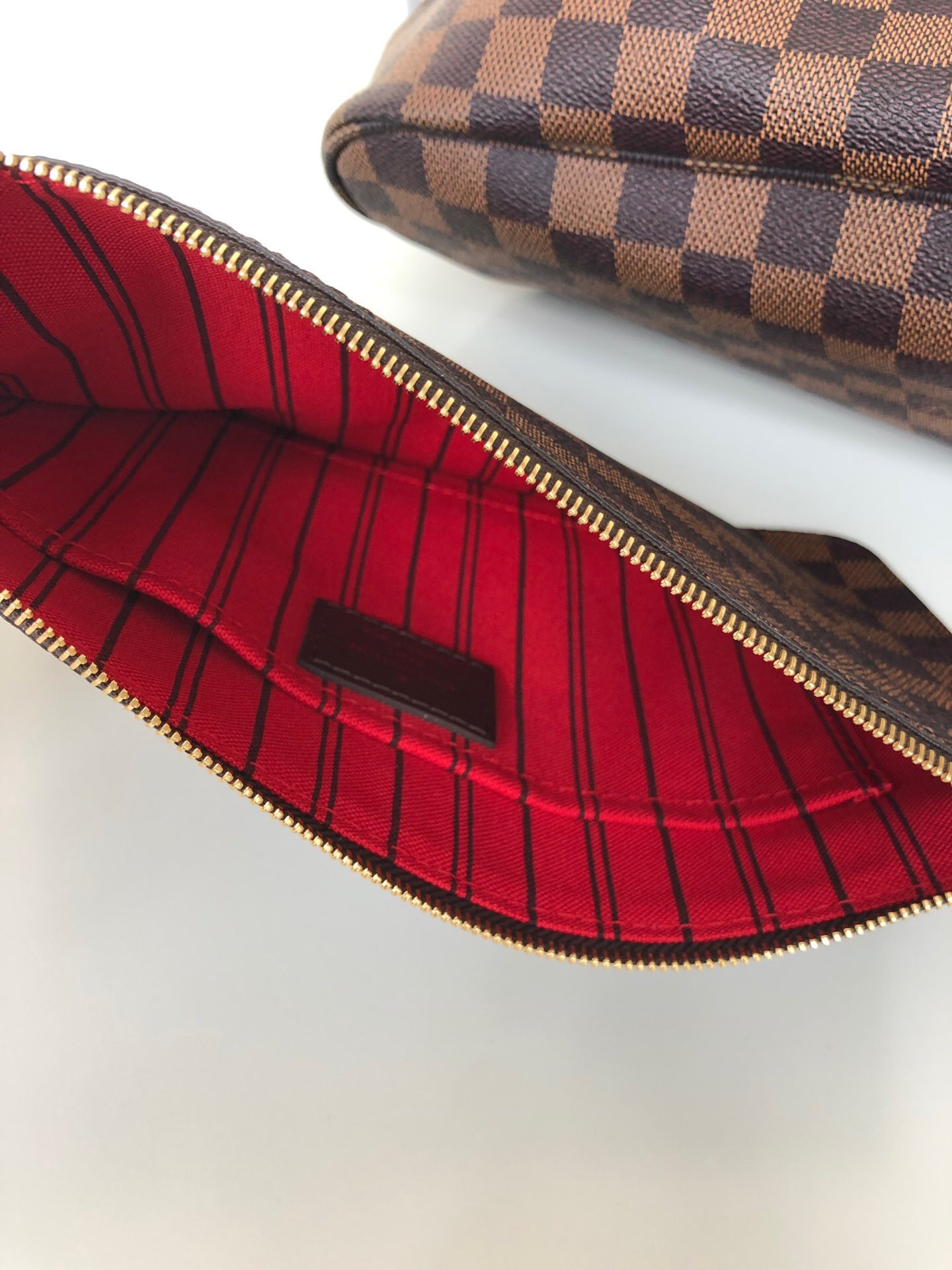 LV Neverfull shopping MM bag black check powder 32CM m41358