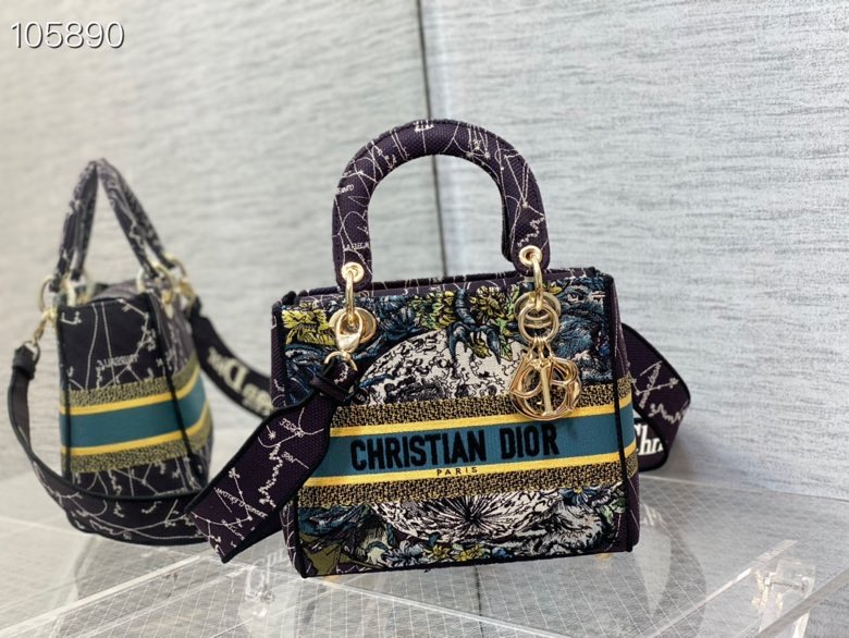 D10r medium lady d-lite bag embroidery m0565 24 cm 01