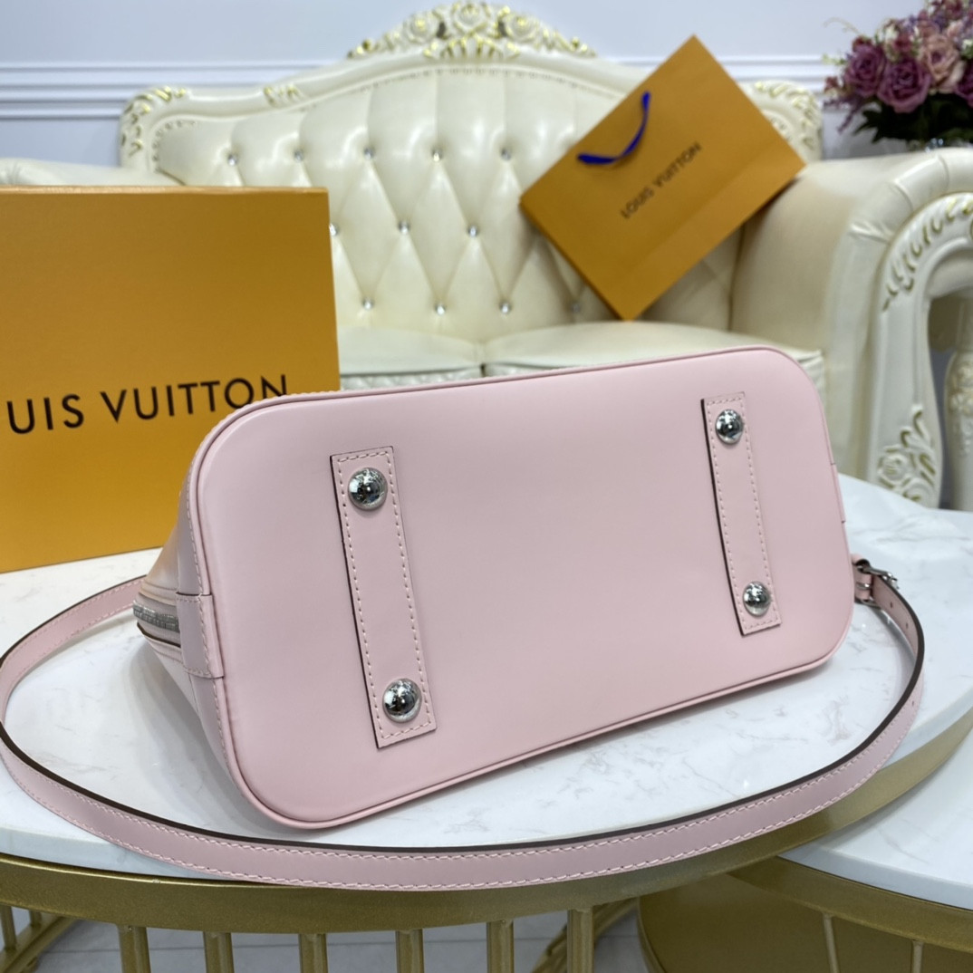 LV Alma BB stripe epi leather noir M40862 Rose Ballerine - 24x11.5x18cm