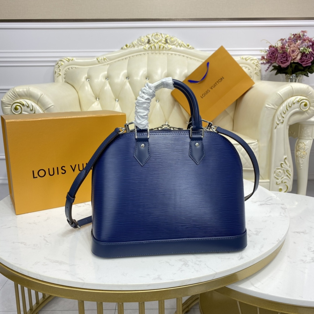 LV Alma BB stripe epi leather noir M40862 Indigo - 24x11.5x18cm