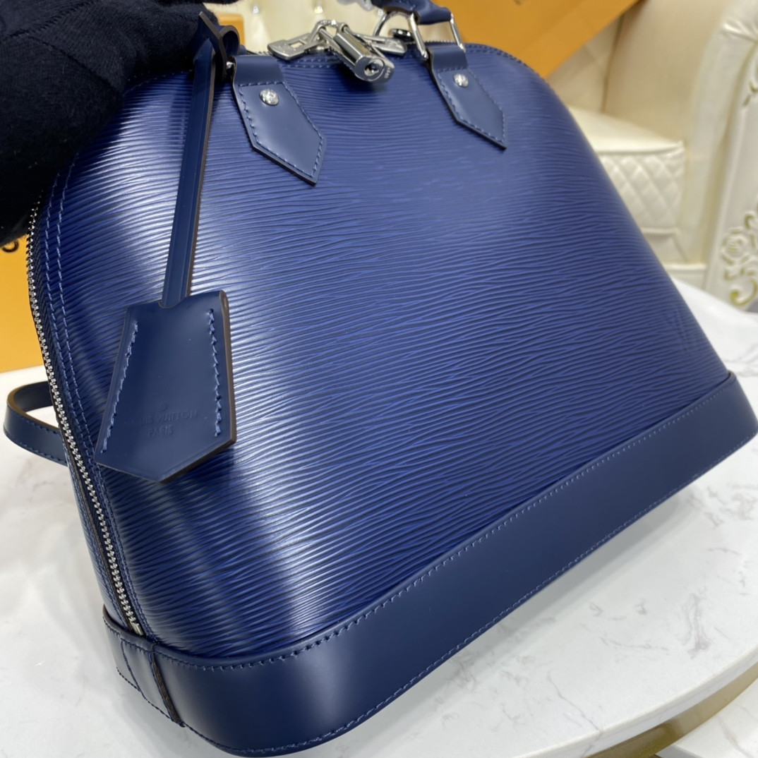 LV Alma BB stripe epi leather noir M40862 Indigo - 24x11.5x18cm
